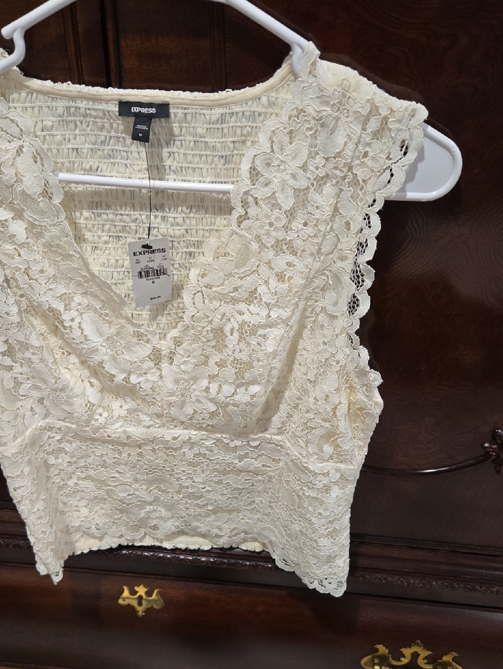 Express Cream Lace V-Neck Camisole